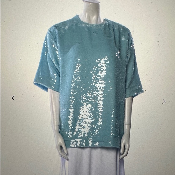The Frankie Shop Jones Boxy Sequins Tee - Size L - Picture 5 of 7